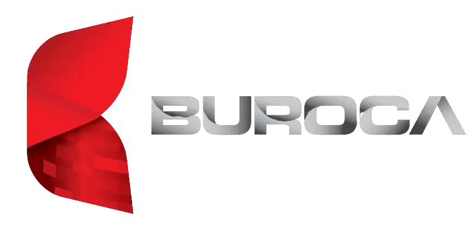Logo Buroca en version grise argentée