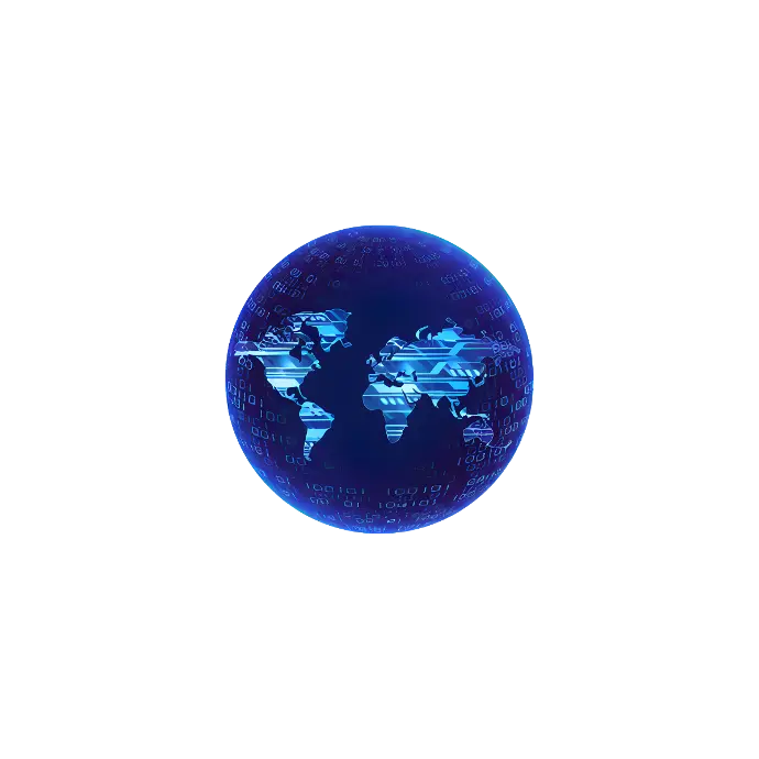 globe digital bleu qui tourne sur lui-même